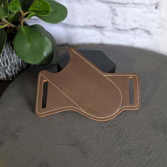 PU Leather knife holder sheath, belt case, brown - Picture 1 of 4
